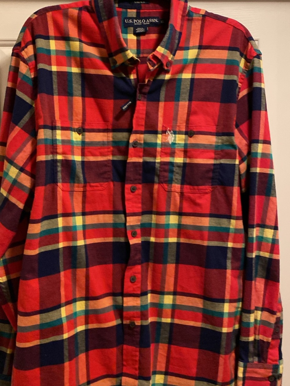U.S. Polo Assn. Red Plaid Long-Sleeve Button-Down Shirt
